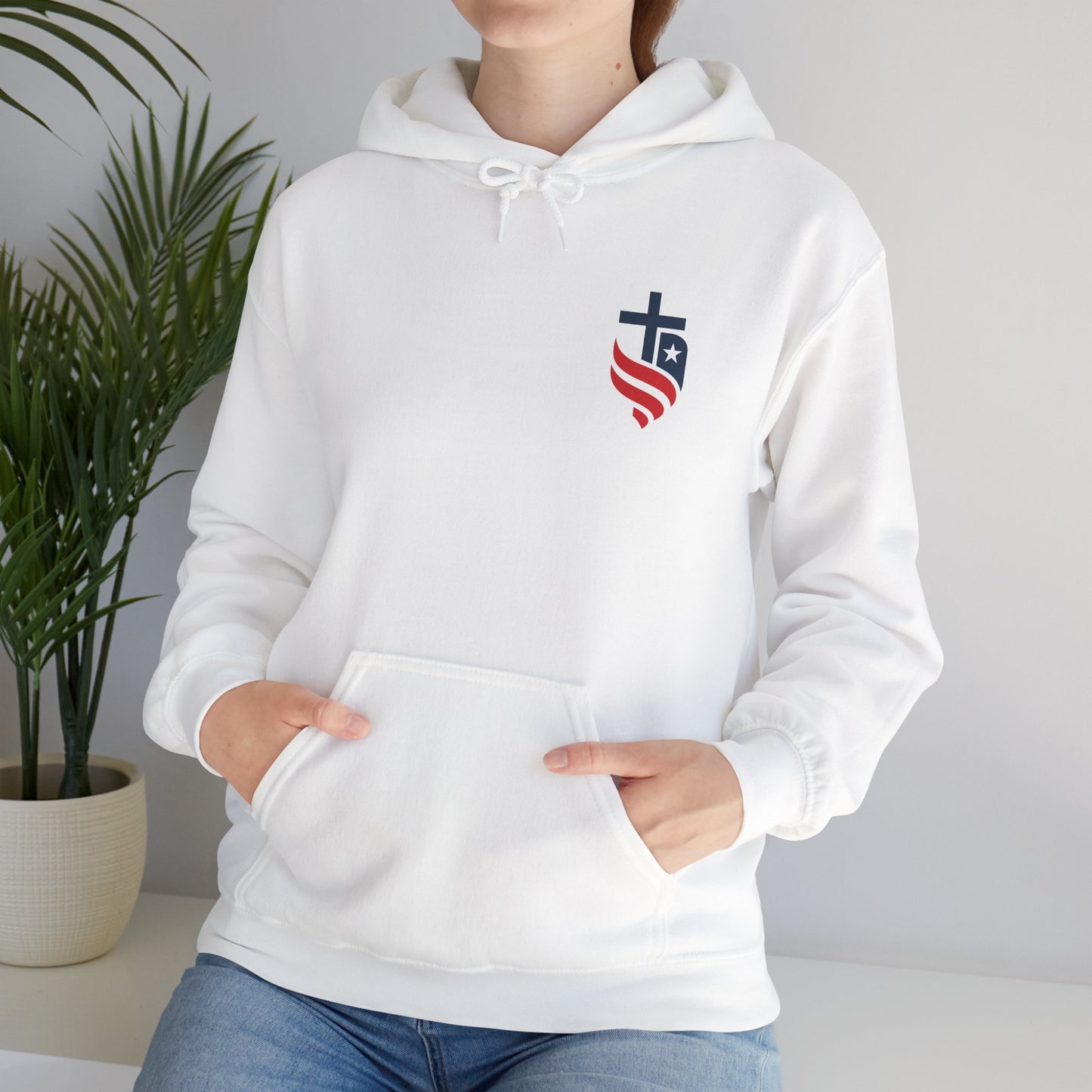 Patriotic Themed Unisex Hooded Sweatshirt, Trendy Hoodie, Casual Wear, Election Merchandise, Christian Apparel