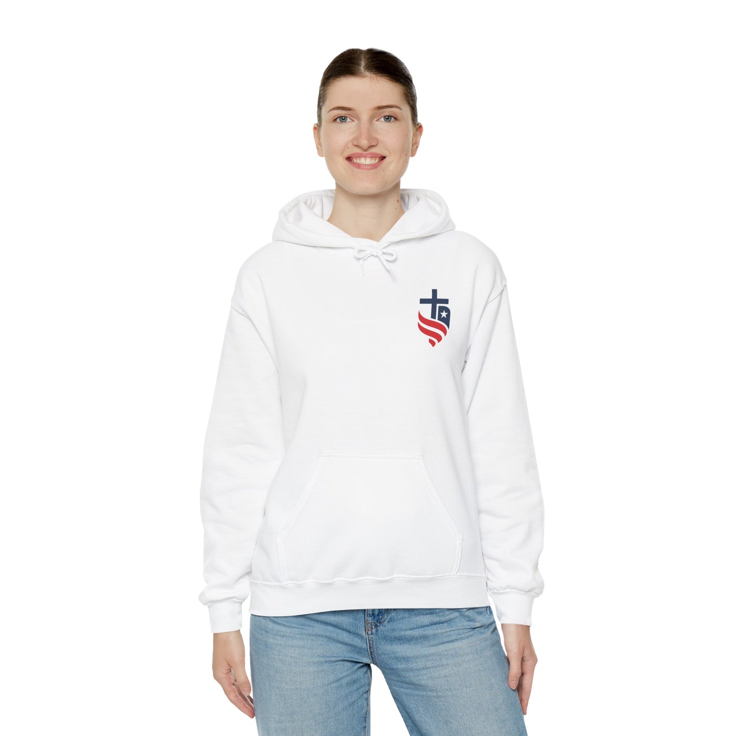 Patriotic Themed Unisex Hooded Sweatshirt, Trendy Hoodie, Casual Wear, Election Merchandise, Christian Apparel