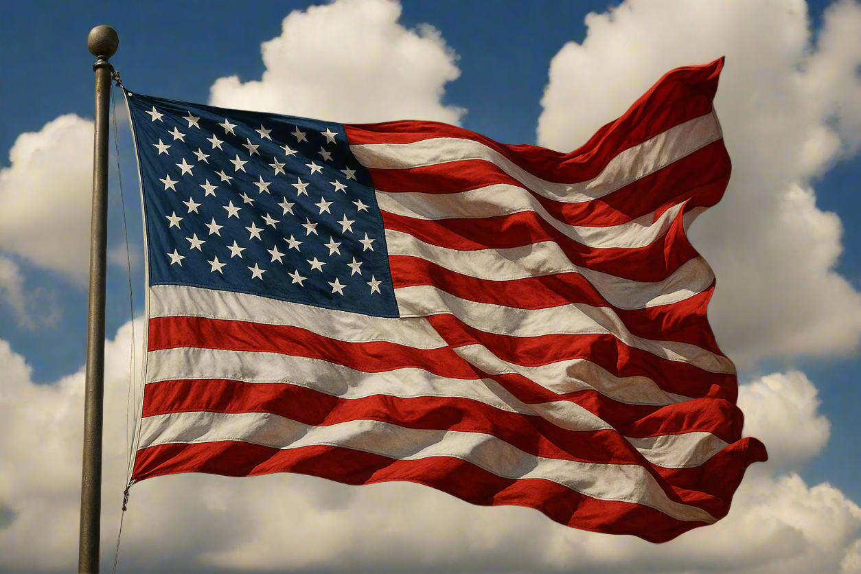 Amercian Flag wind swept
